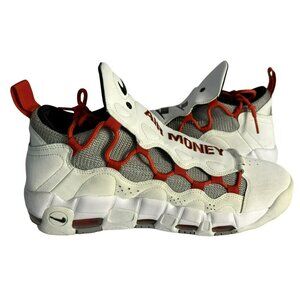 2018 Nike Air More Money White/Habanero Red/Atmosphere Grey Mesh Shoes Sz 10.5